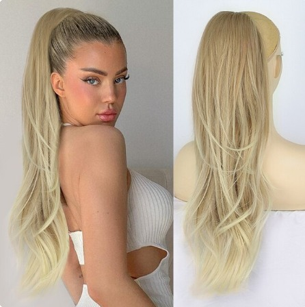 Straight Ponytail Honey Blonde 60 cm Dupla térfogat 170 gr